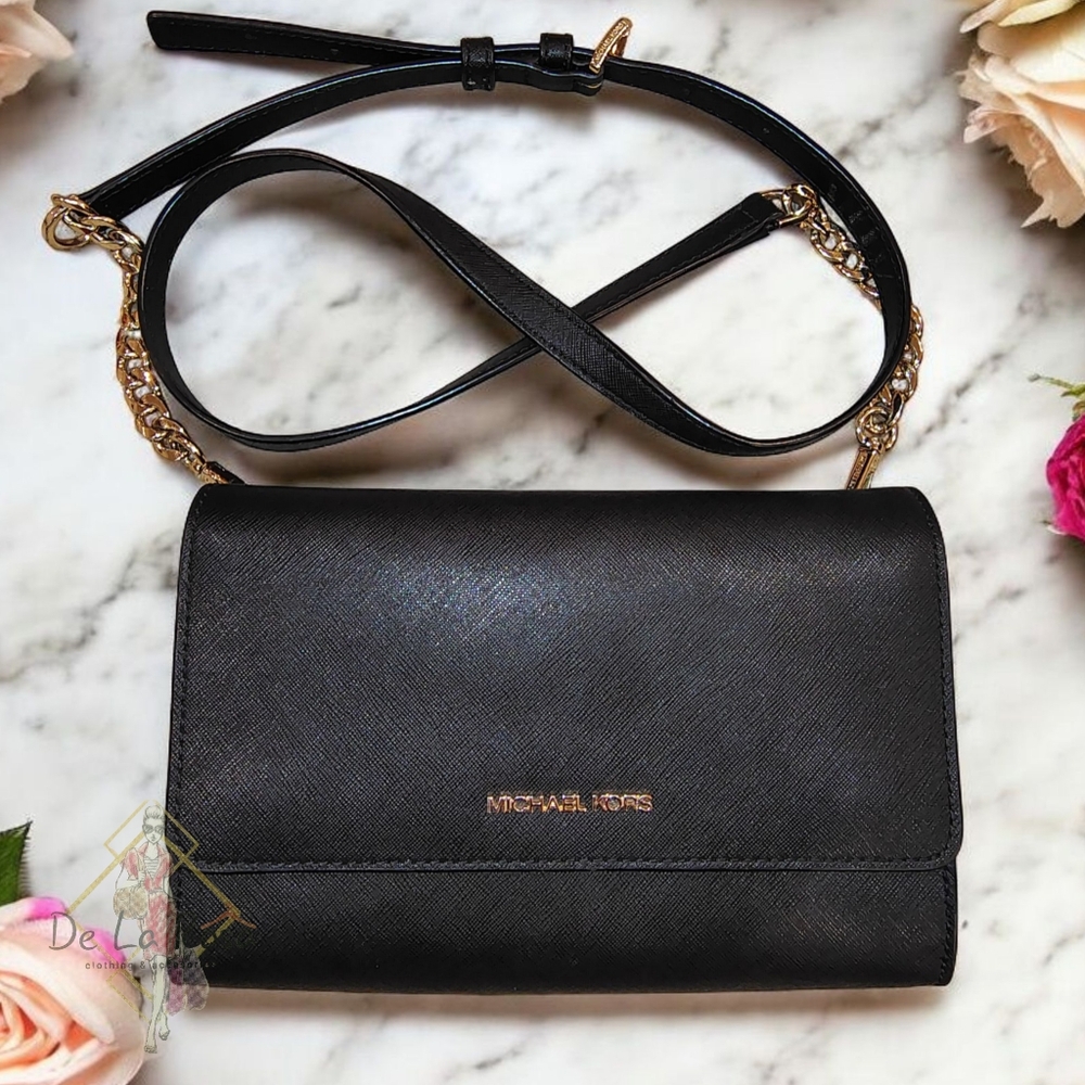Michael Kors Black Leather Crossbody Bag